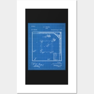 Baseball Patent - Sports Fan Softball Baseball Art - Blueprint Posters and Art